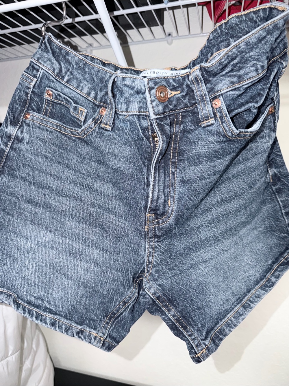 Celebrity Pink Washed Black Denim Jean Shorts